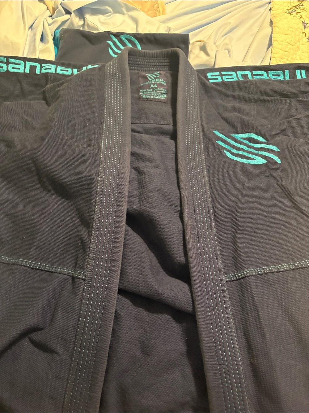 Sanabul Men's Black Gi with Teal Logo